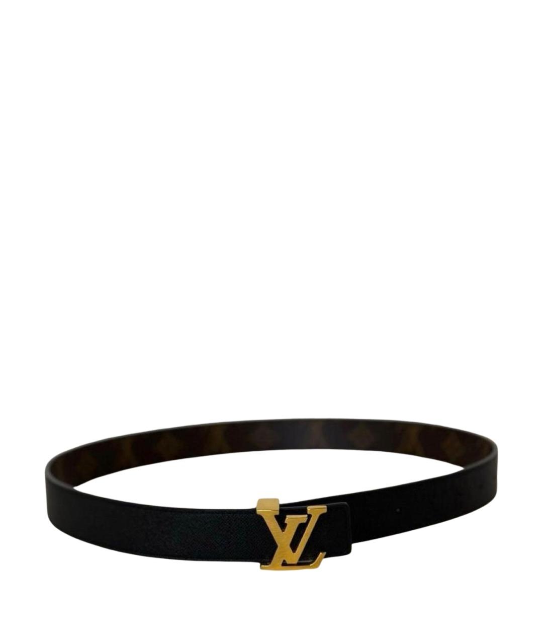 LOUIS VUITTON Черный кожаный ремень, фото 1