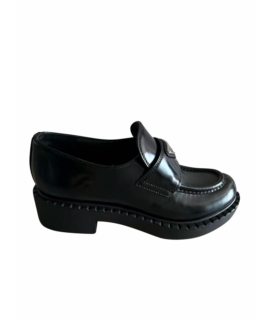 PRADA Черные лоферы из лакированной кожи, фото 1