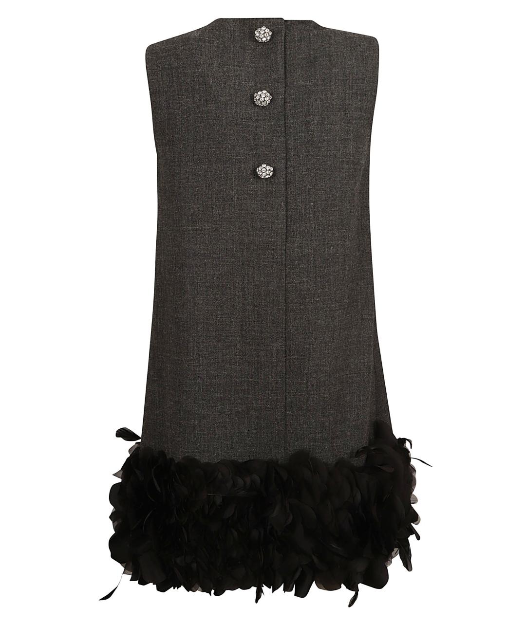 PRADA Серое шерстяное вечернее платье, фото 3