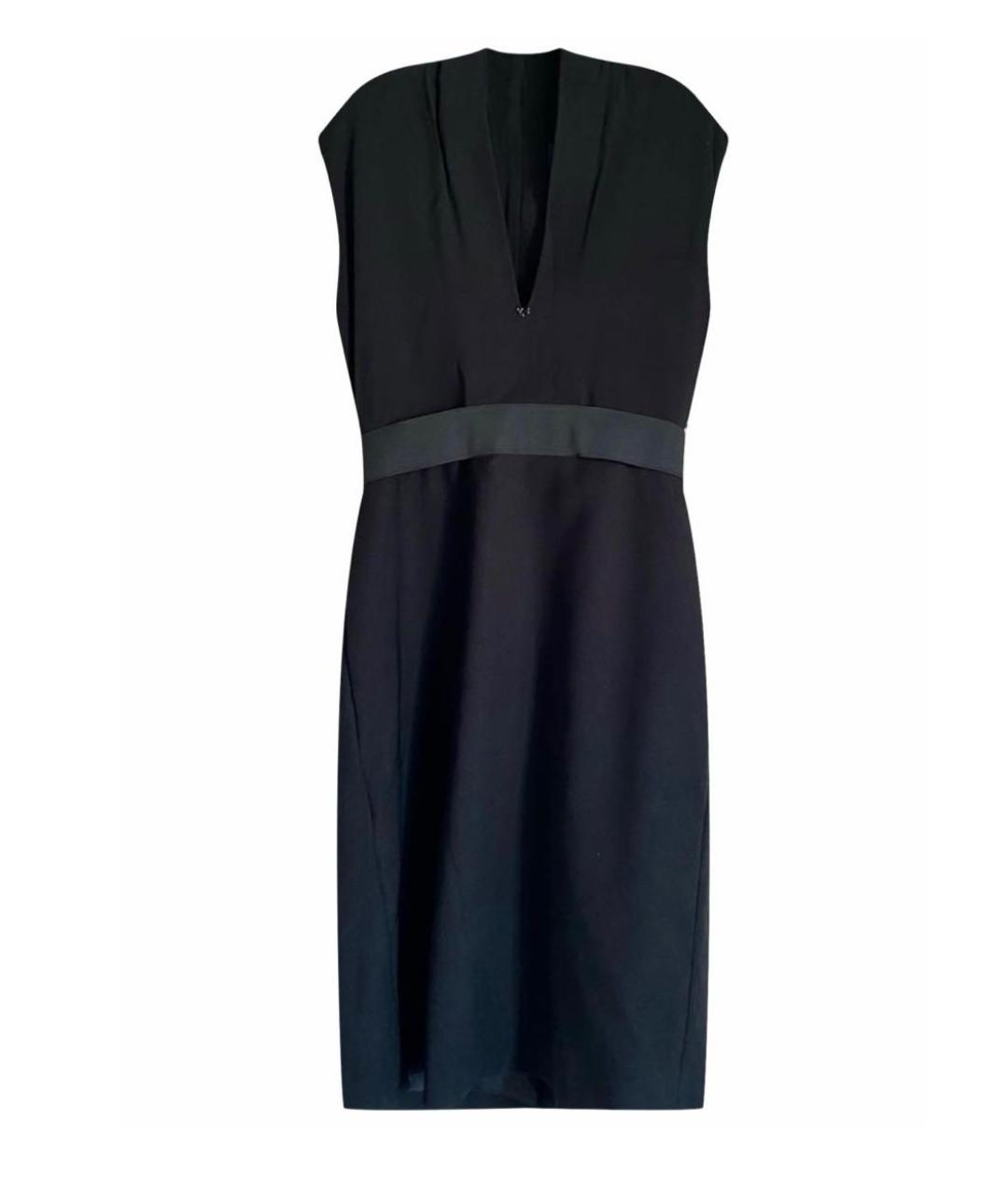 LANVIN Черное вискозное повседневное платье, фото 9