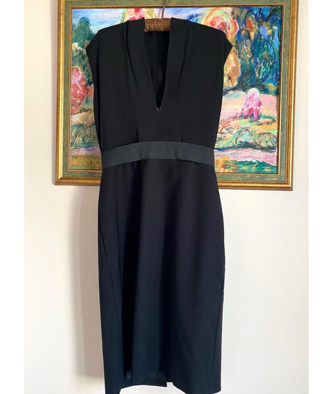 LANVIN Черное вискозное повседневное платье, фото 2