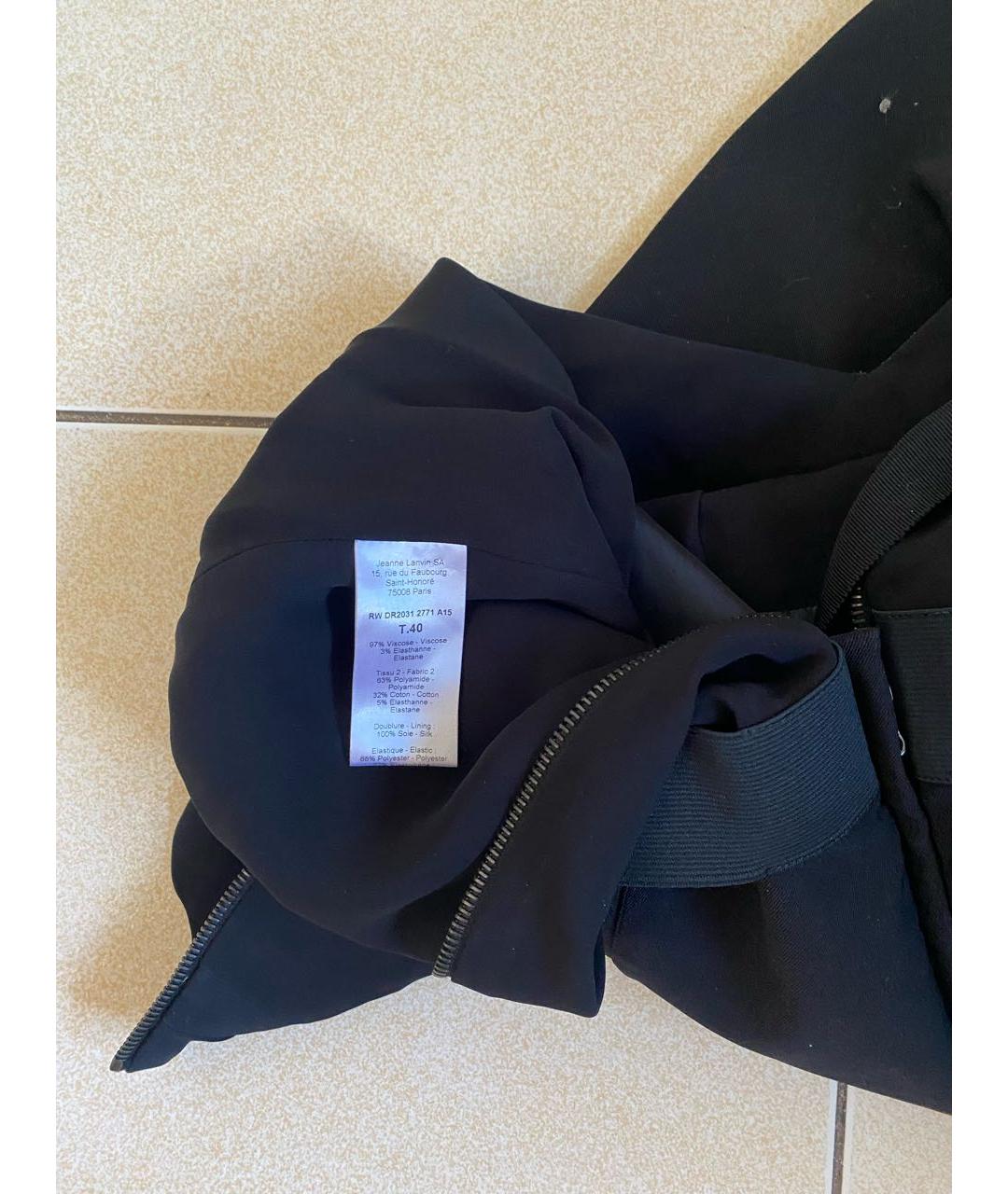 LANVIN Черное вискозное повседневное платье, фото 6