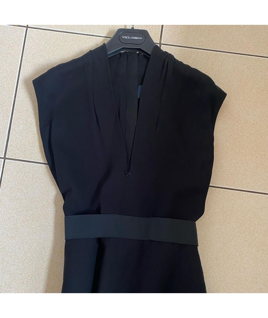 LANVIN Черное вискозное повседневное платье, фото 8