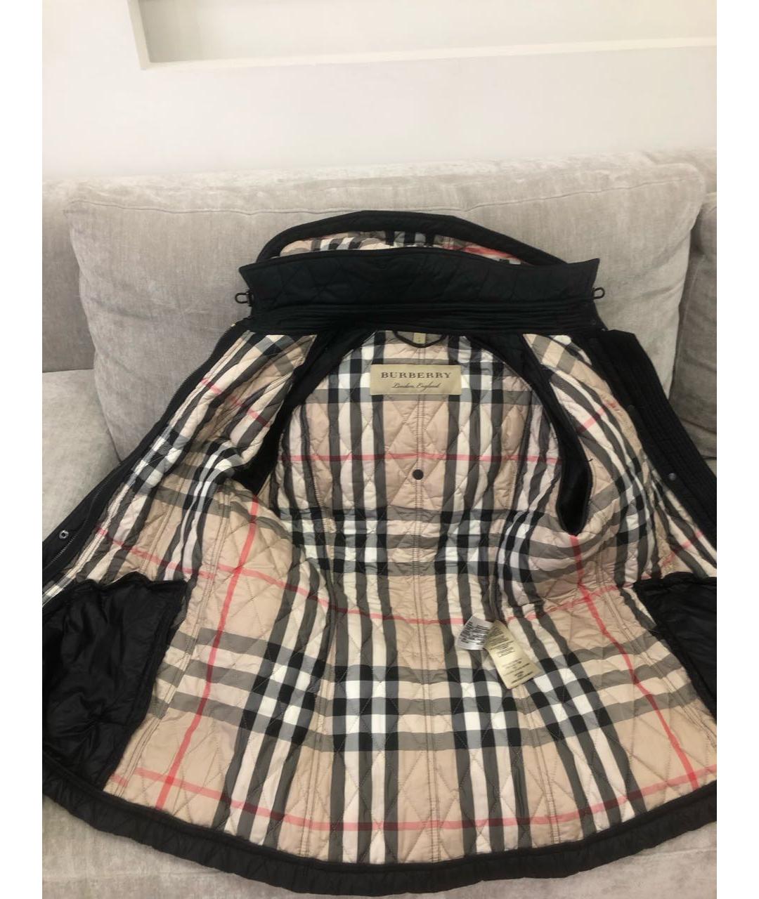 BURBERRY Черная полиэстеровая куртка, фото 6