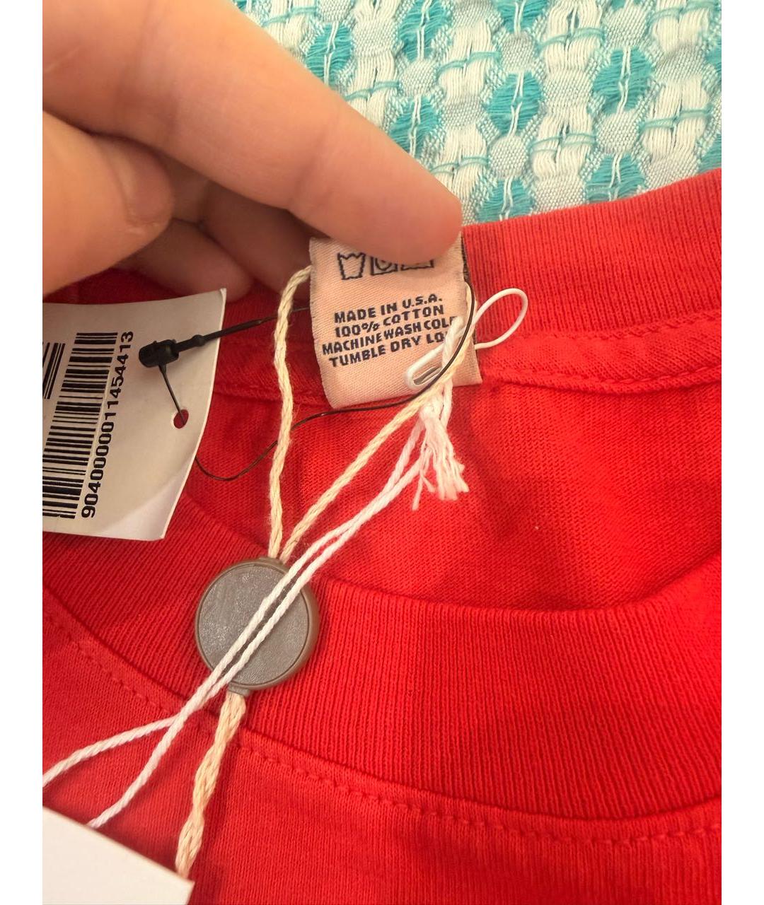 SPORTY AND RICH Красная хлопковая футболка, фото 4