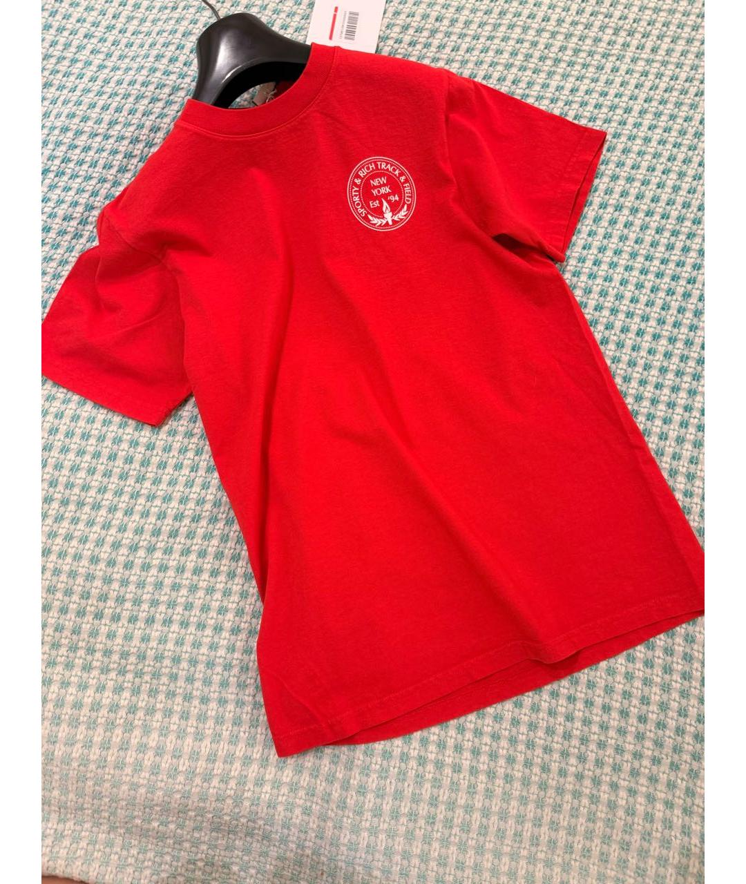 SPORTY AND RICH Красная хлопковая футболка, фото 6