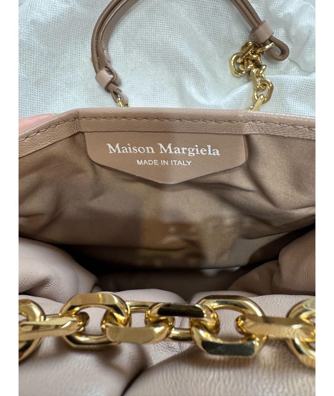 MAISON MARGIELA Розовая кожаная сумка через плечо, фото 4