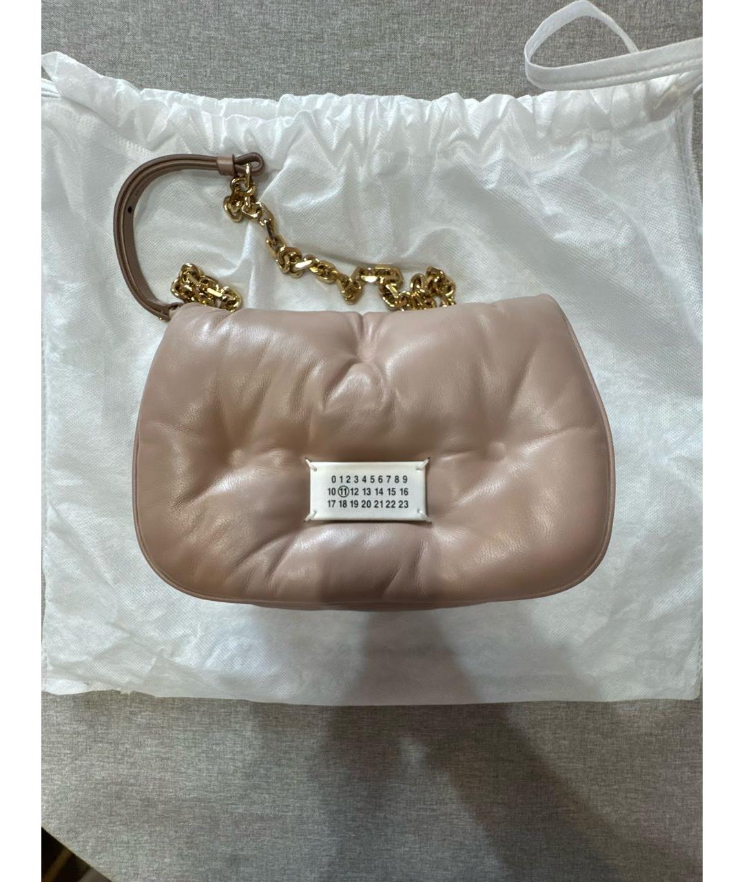 MAISON MARGIELA Розовая кожаная сумка через плечо, фото 6