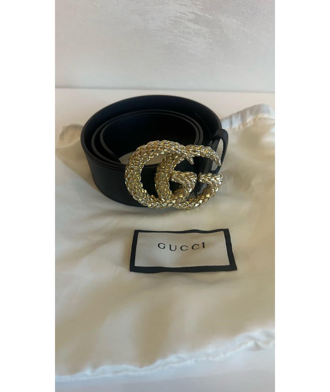 GUCCI Черный кожаный ремень, фото 2