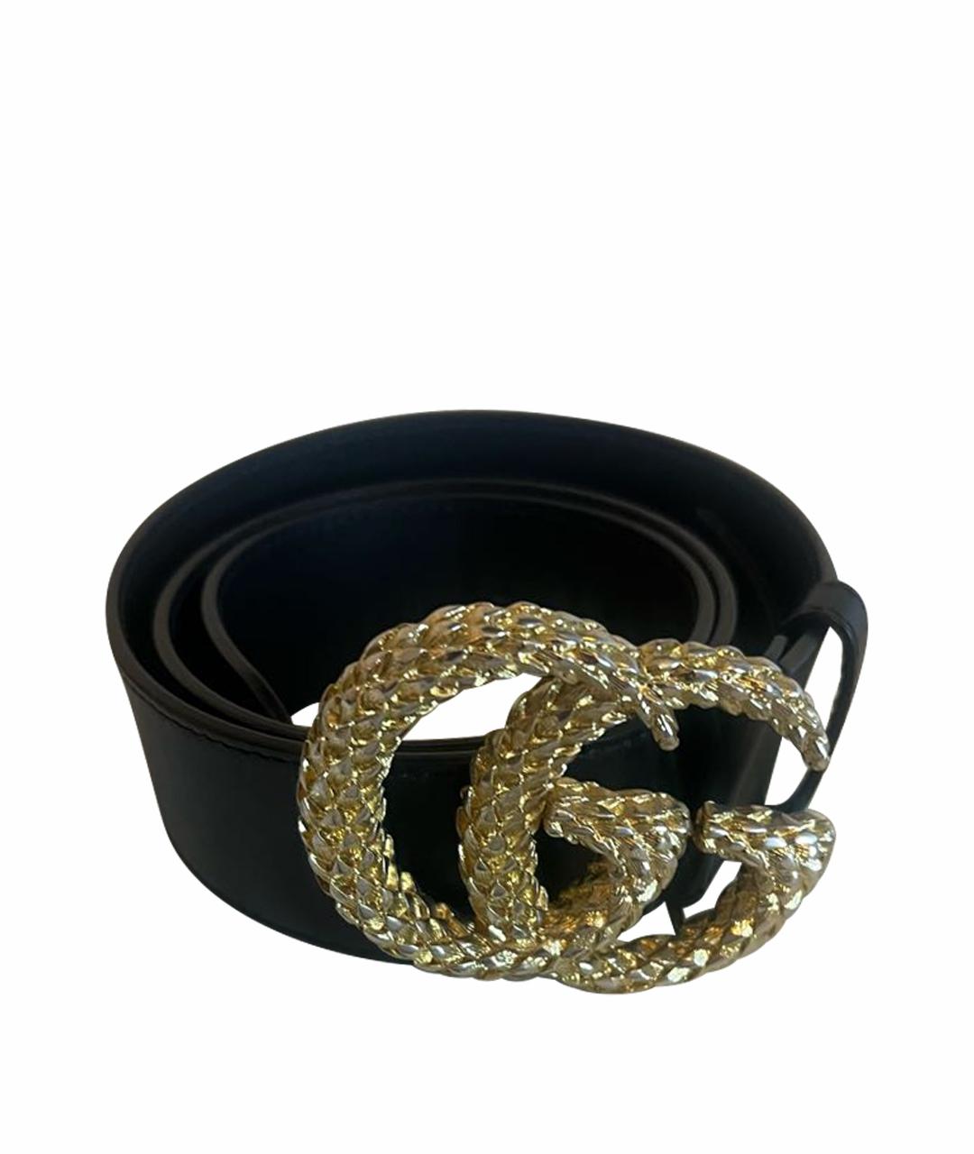 GUCCI Черный кожаный ремень, фото 1