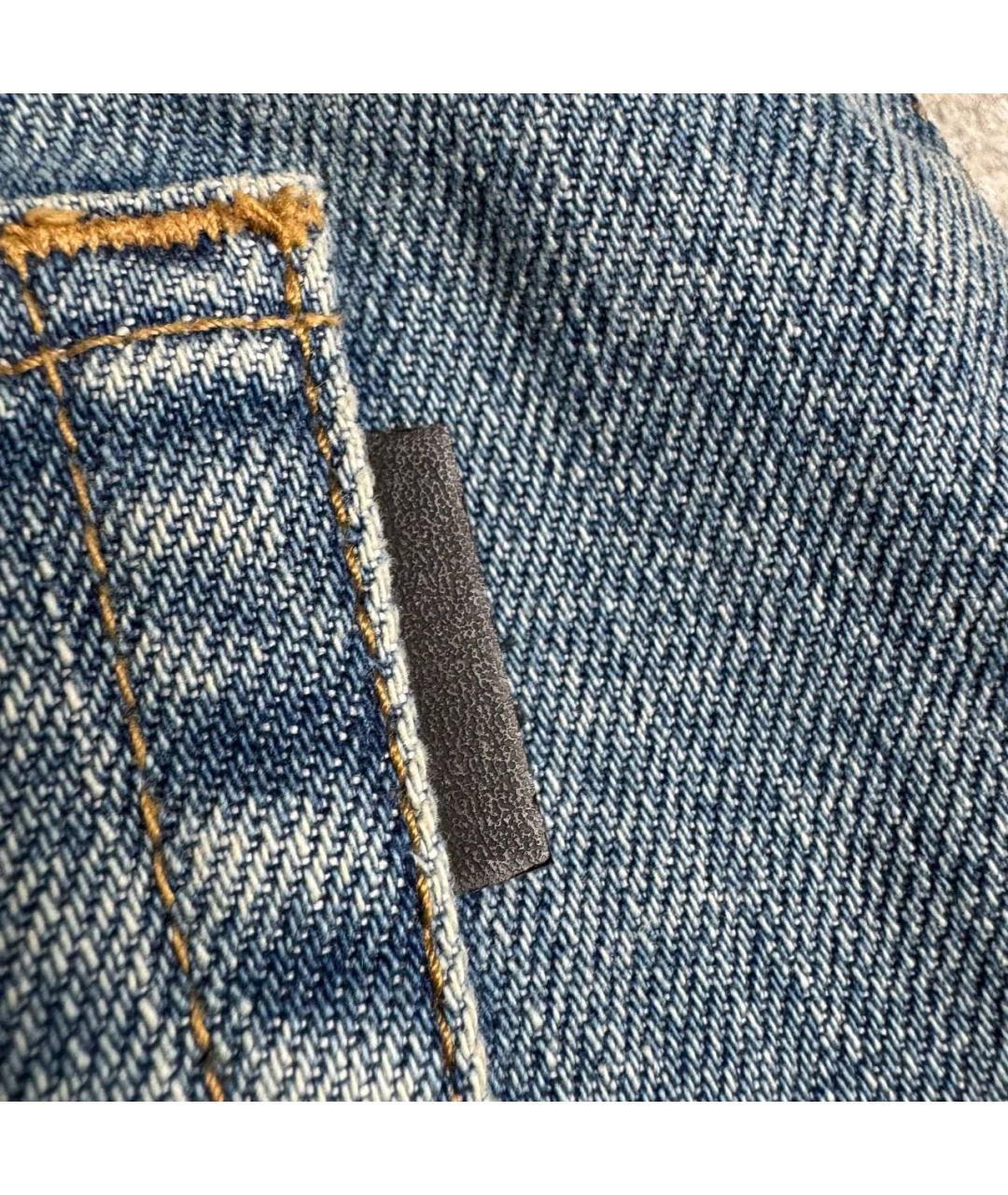 SAINT LAURENT Голубые хлопковые прямые джинсы, фото 6