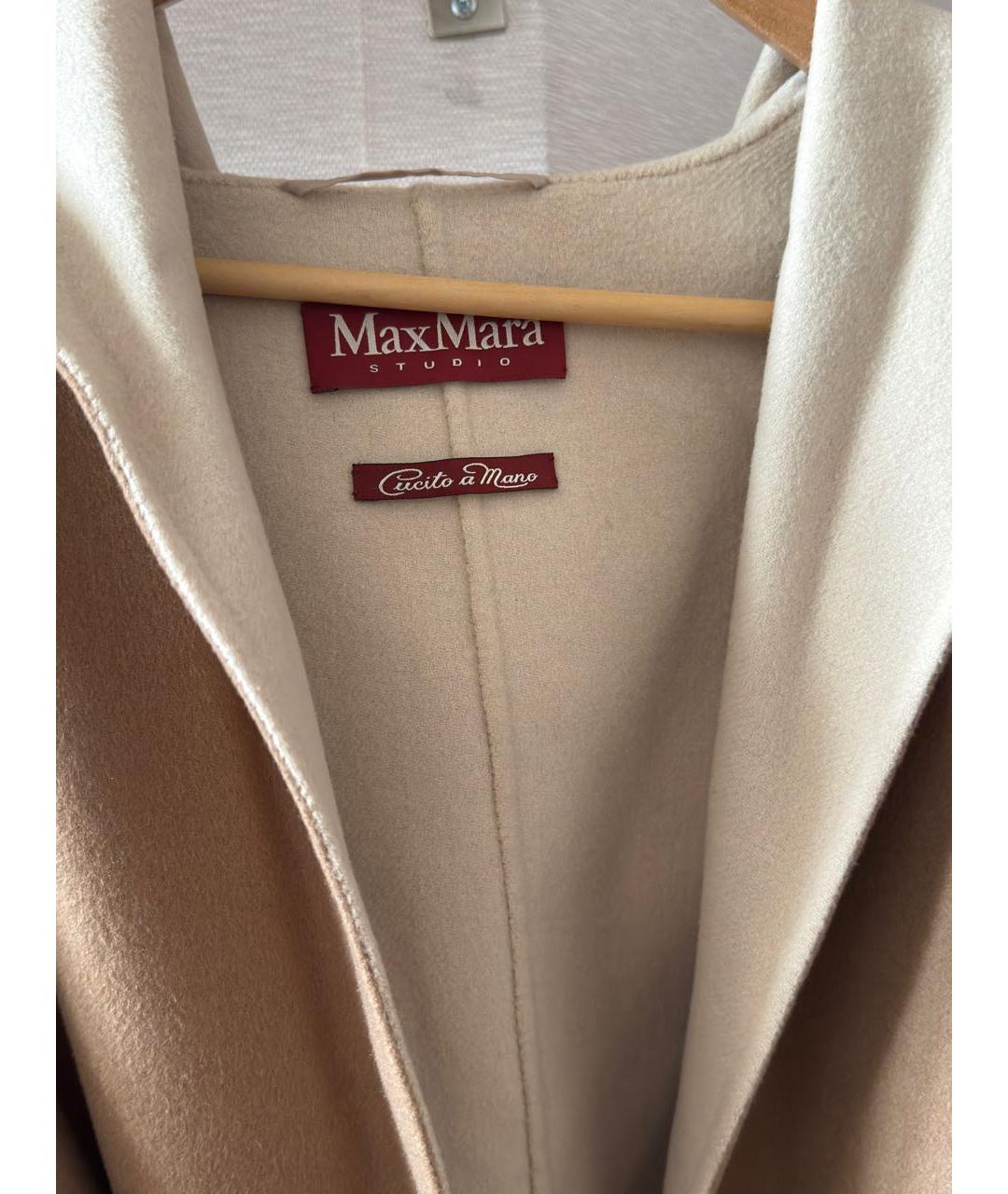 MAX MARA Бежевое шерстяное пальто, фото 3