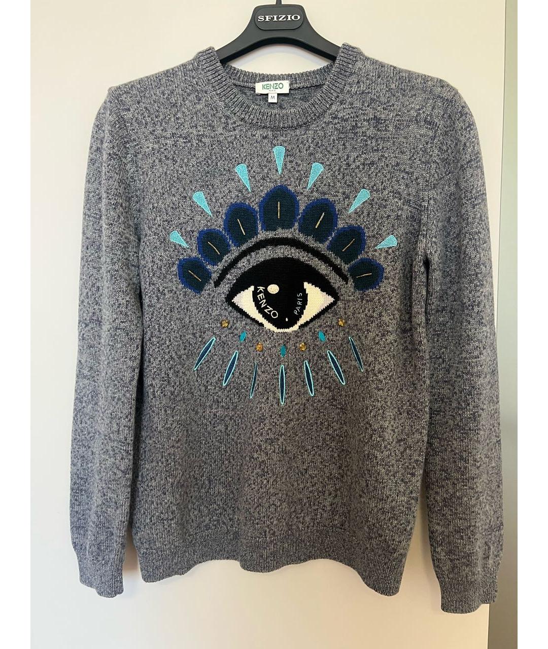 KENZO Серый шерстяной джемпер / свитер, фото 9