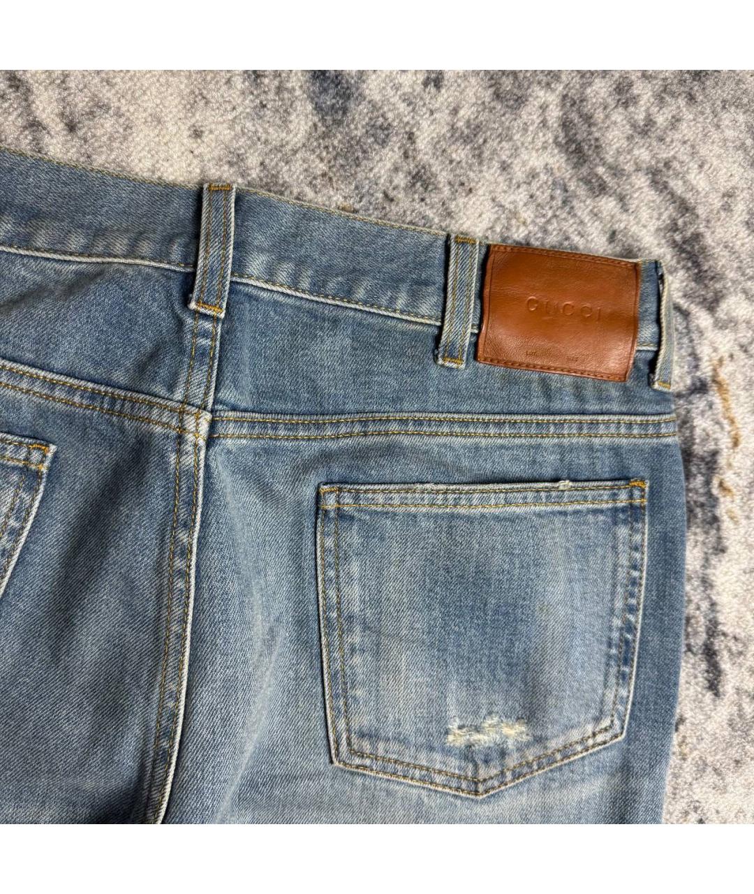 GUCCI Голубые хлопковые джинсы, фото 3