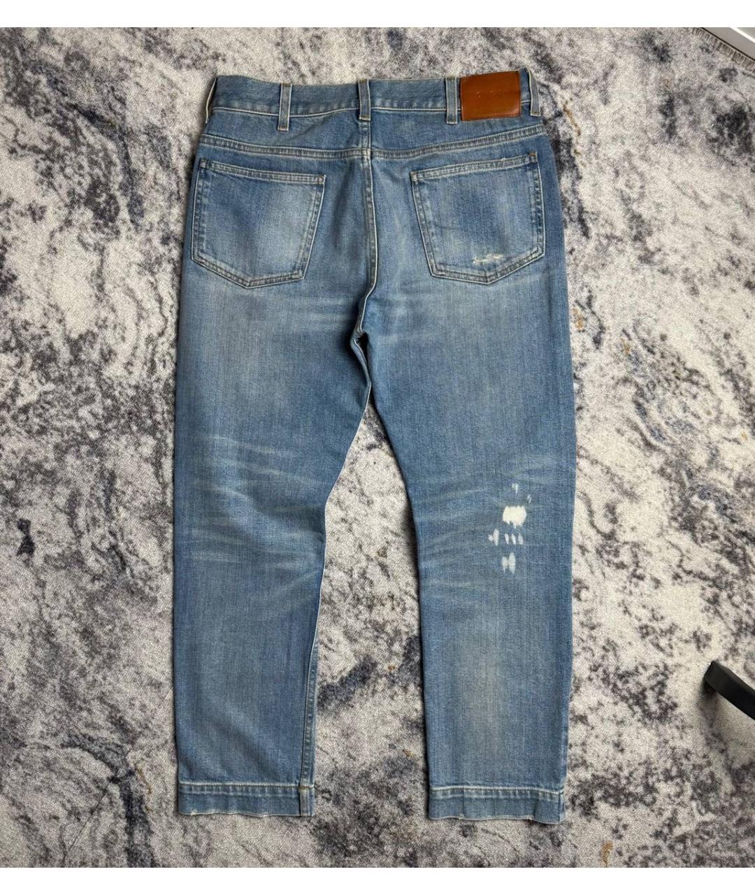 GUCCI Голубые хлопковые джинсы, фото 7