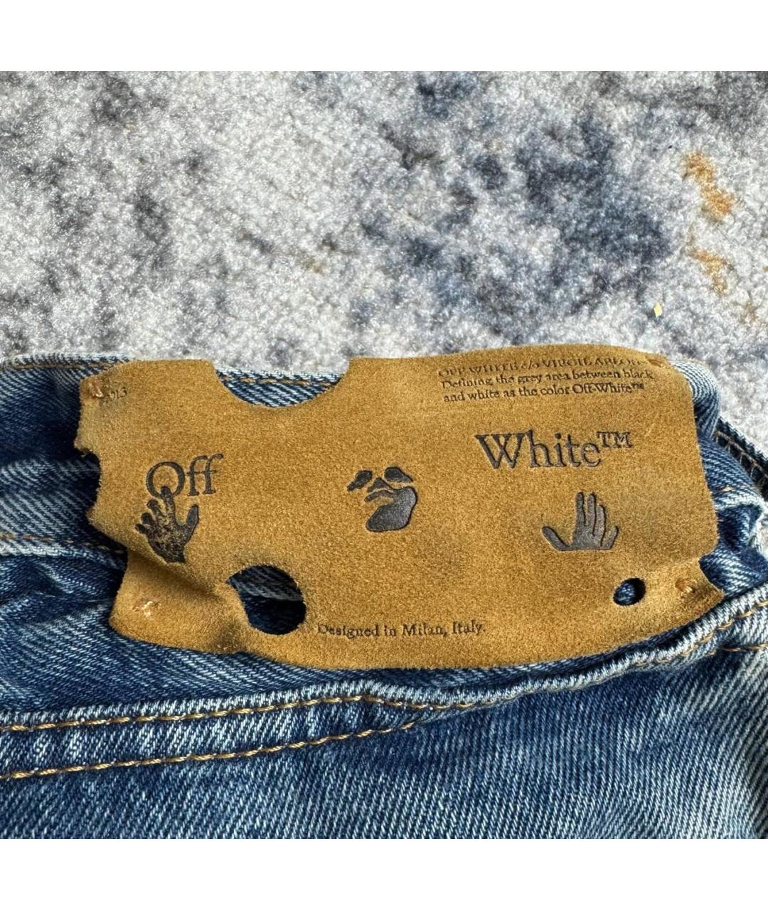OFF-WHITE Голубые хлопковые джинсы, фото 4
