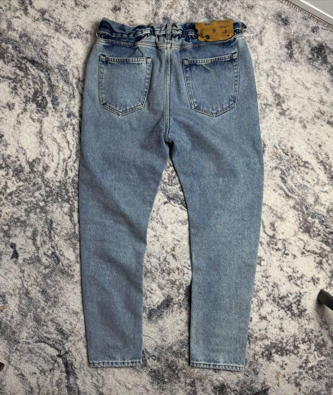 OFF-WHITE Голубые хлопковые джинсы, фото 2