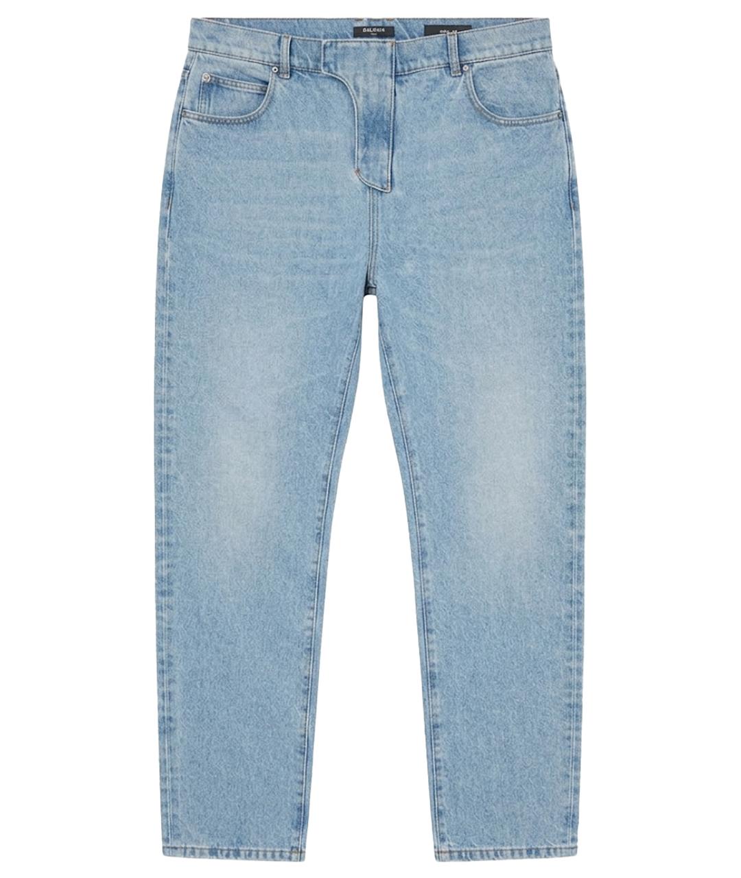 BALMAIN Голубые хлопковые джинсы, фото 1