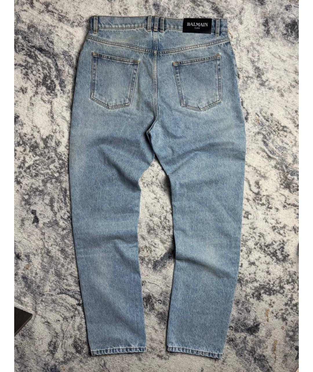 BALMAIN Голубые хлопковые джинсы, фото 2