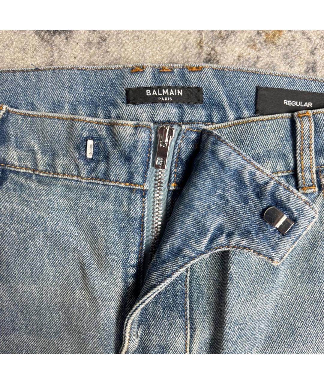 BALMAIN Голубые хлопковые джинсы, фото 4
