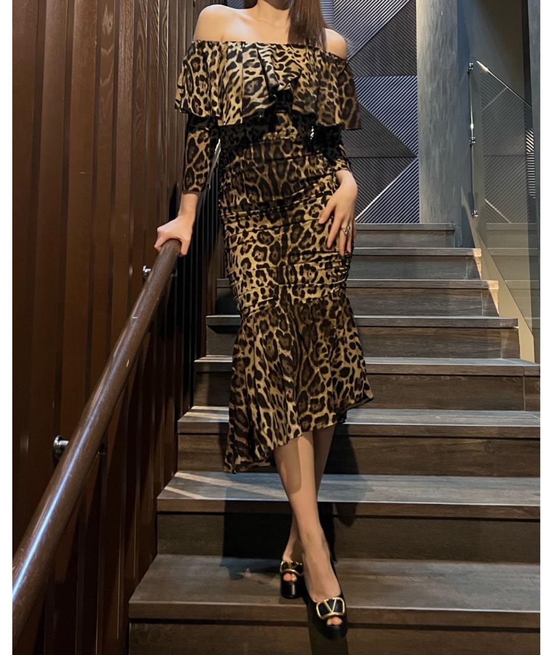 DOLCE&GABBANA Коричневое шелковое вечернее платье, фото 4