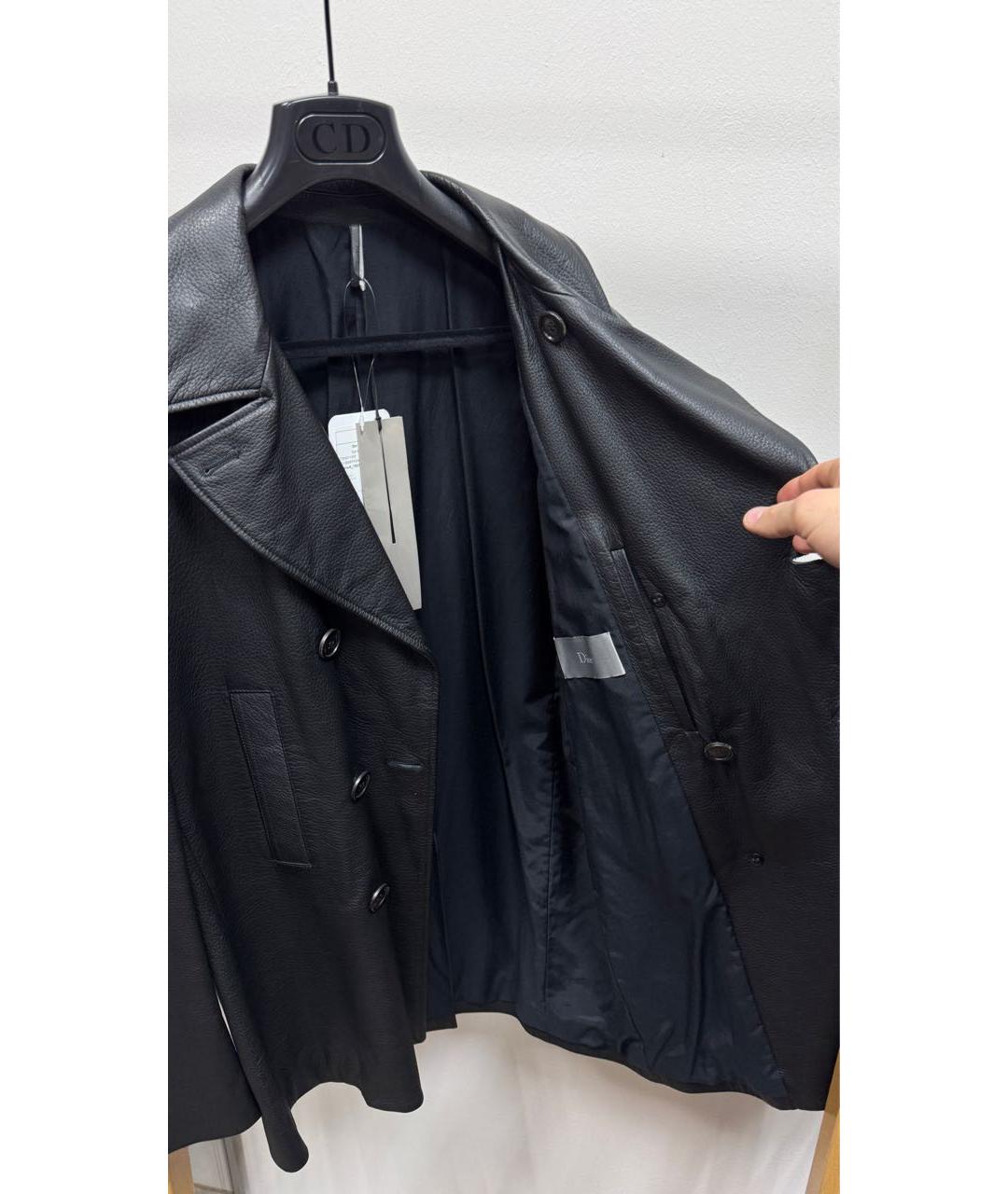 CHRISTIAN DIOR Черная куртка из экзотической кожи, фото 2