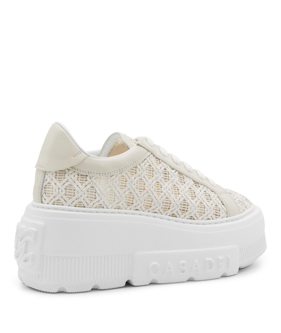 CASADEI Бежевые кожаные кроссовки, фото 3