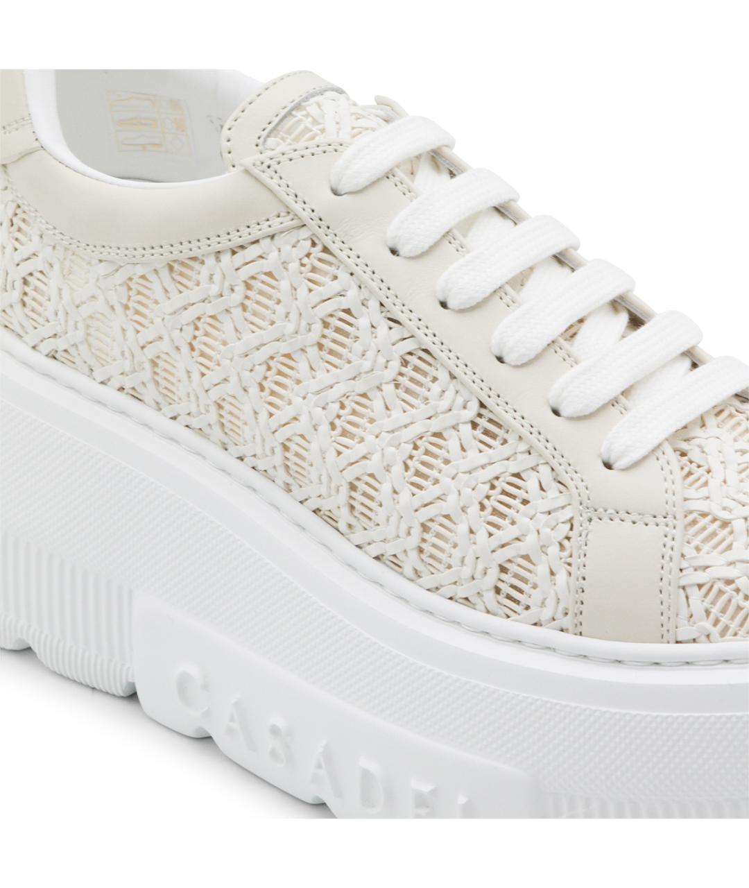 CASADEI Бежевые кожаные кроссовки, фото 4