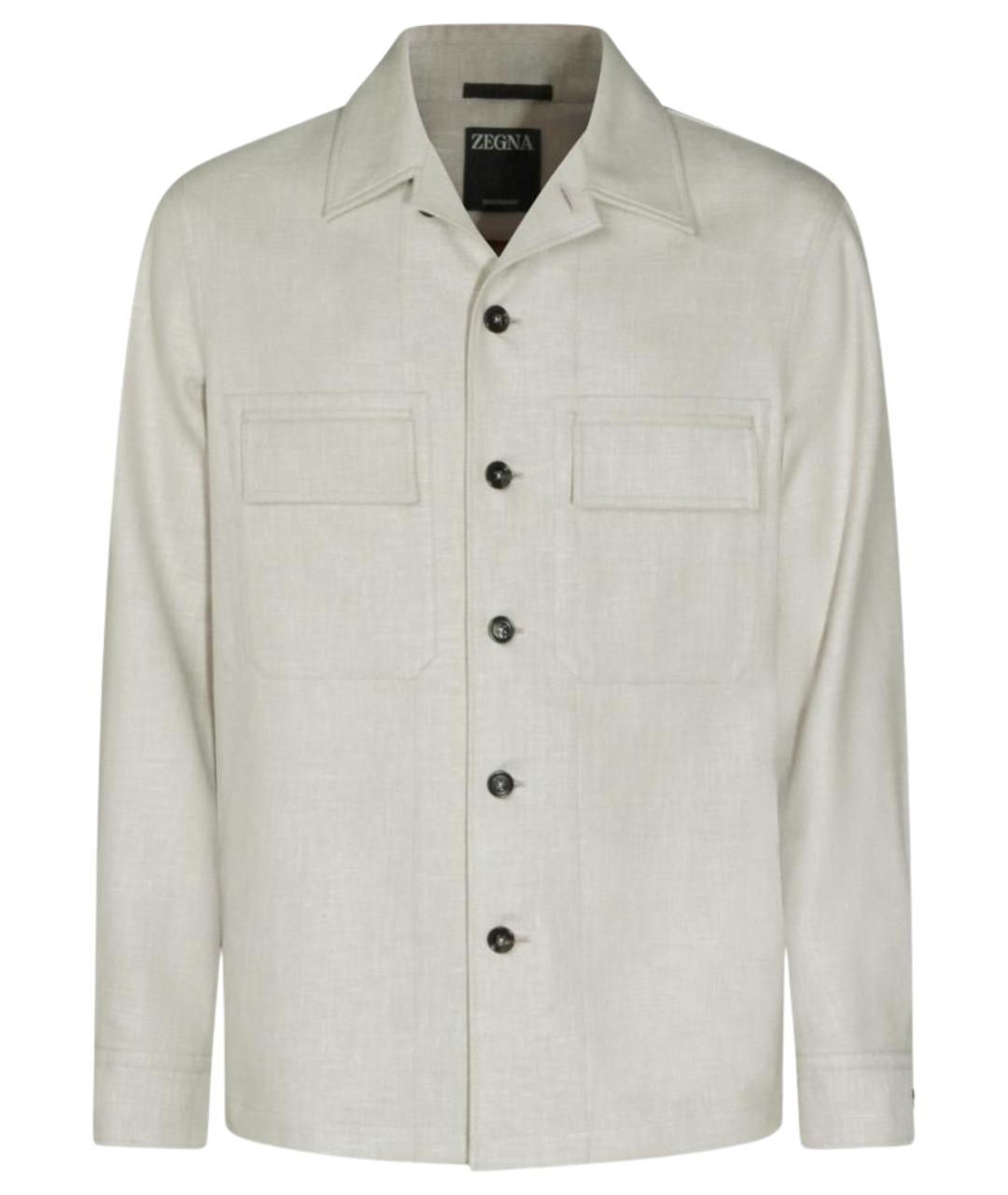 ZEGNA Бежевый шерстяной пиджак, фото 1