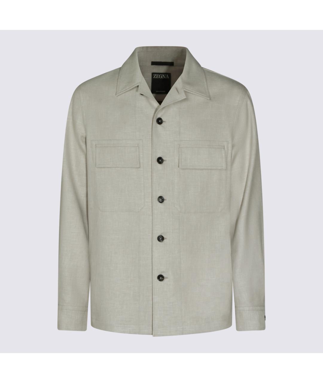 ZEGNA Бежевый шерстяной пиджак, фото 2