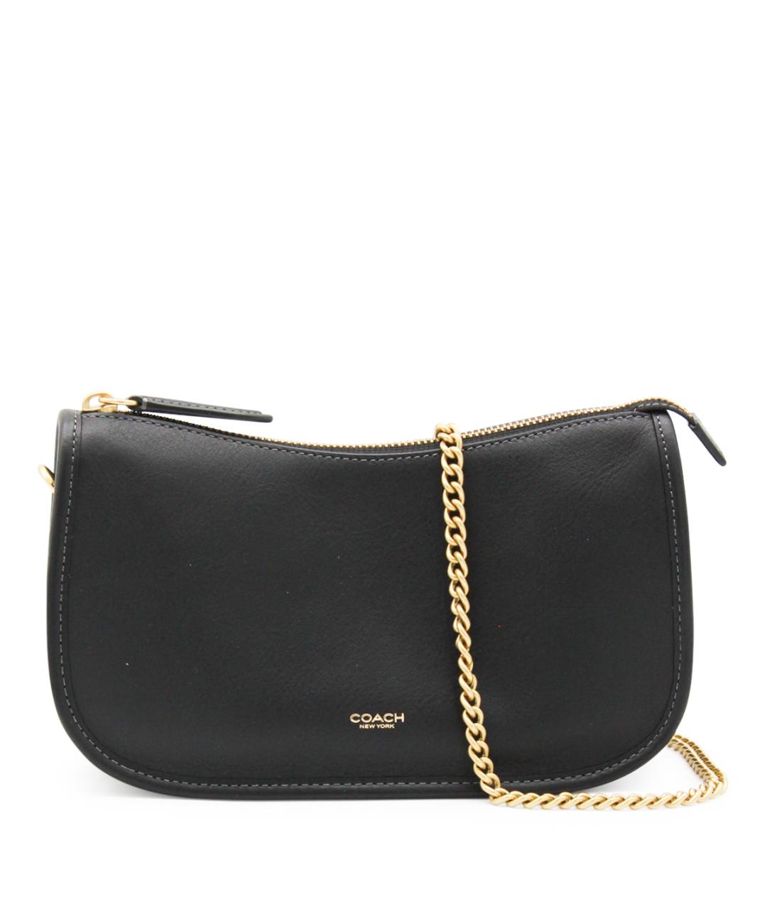 COACH Черная кожаная сумка через плечо, фото 1
