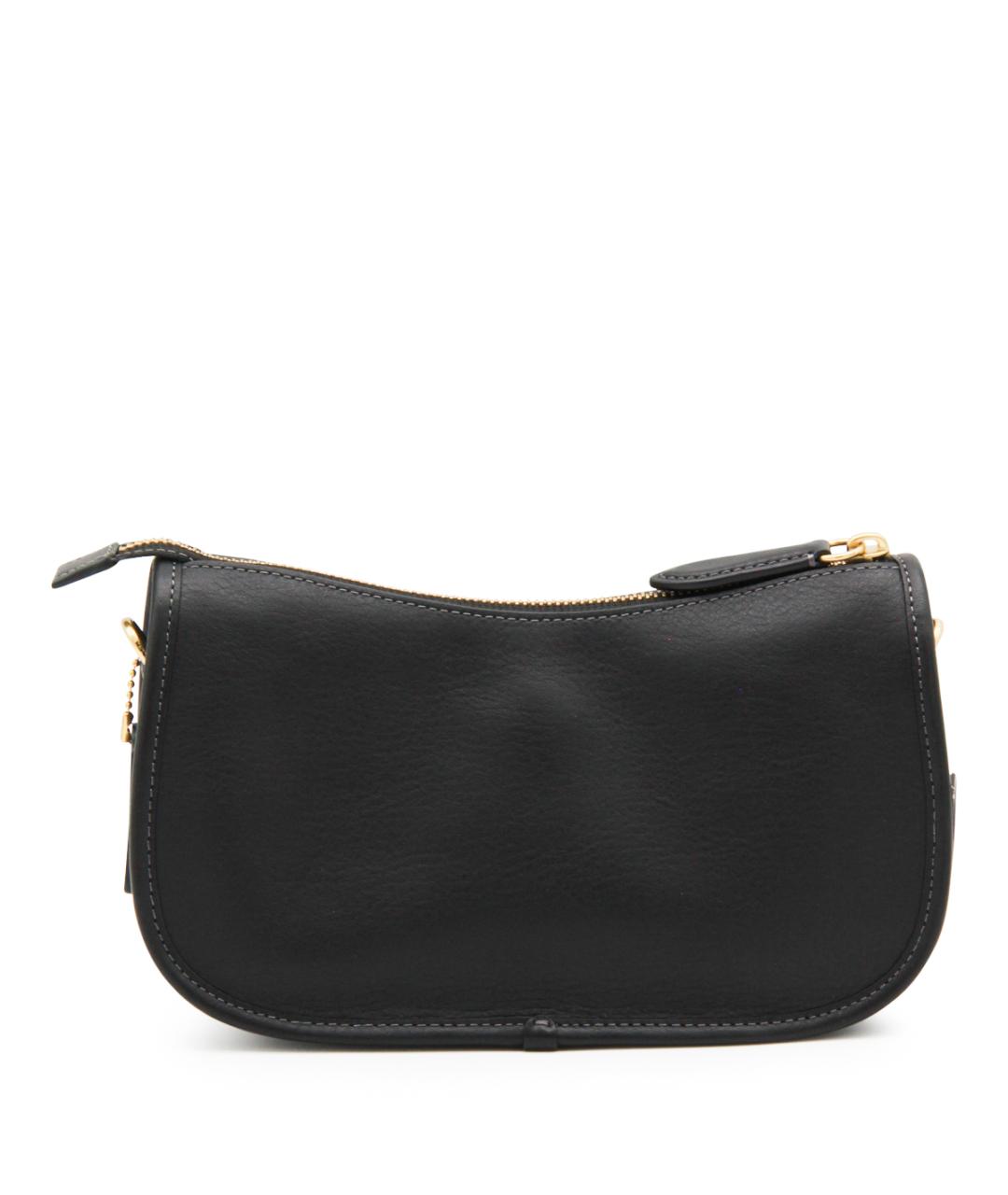 COACH Черная кожаная сумка через плечо, фото 3