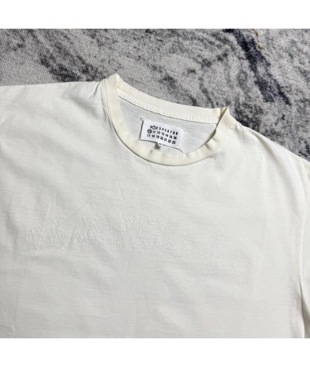 MAISON MARGIELA Бежевая хлопковая футболка, фото 3