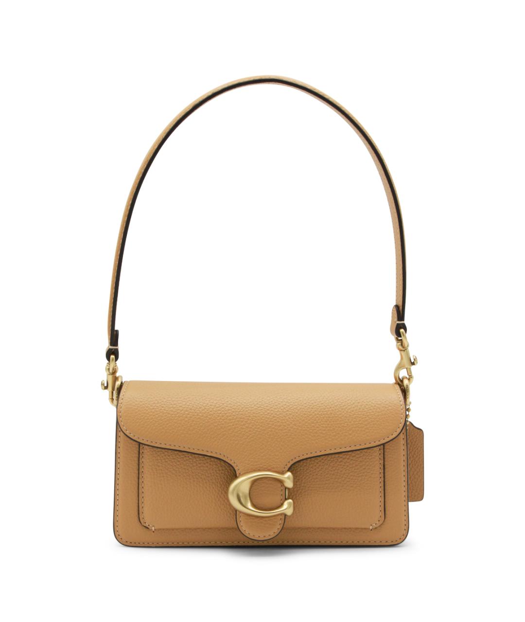 COACH Бежевая кожаная сумка через плечо, фото 1