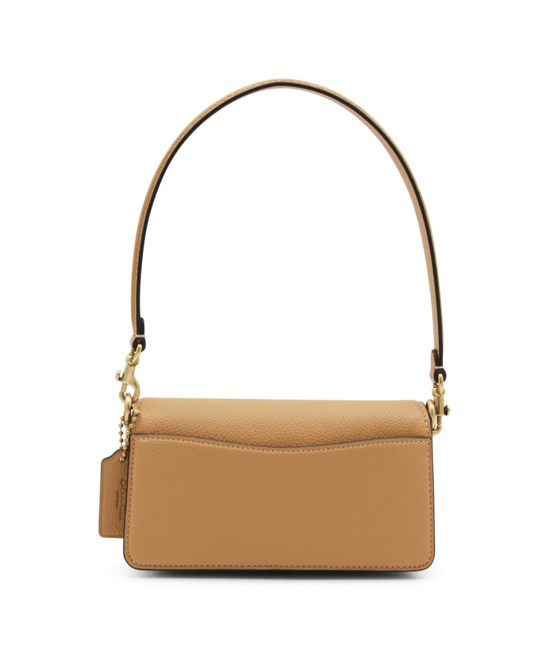 COACH Бежевая кожаная сумка через плечо, фото 3