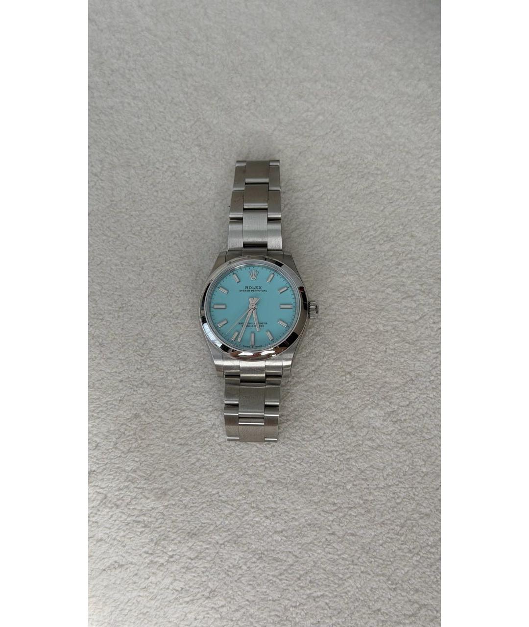 ROLEX Бирюзовые часы из белого золота, фото 8