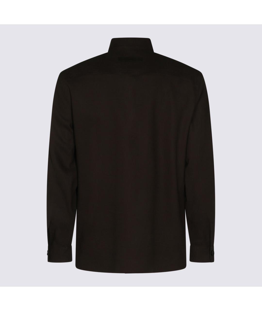 ZEGNA Коричневая льняная кэжуал рубашка, фото 4