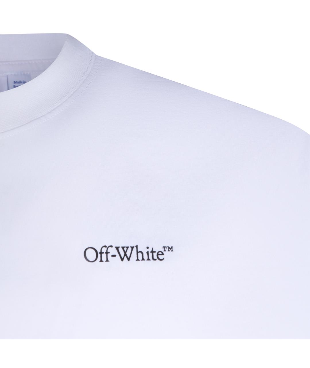 OFF-WHITE Белая хлопковая футболка, фото 3