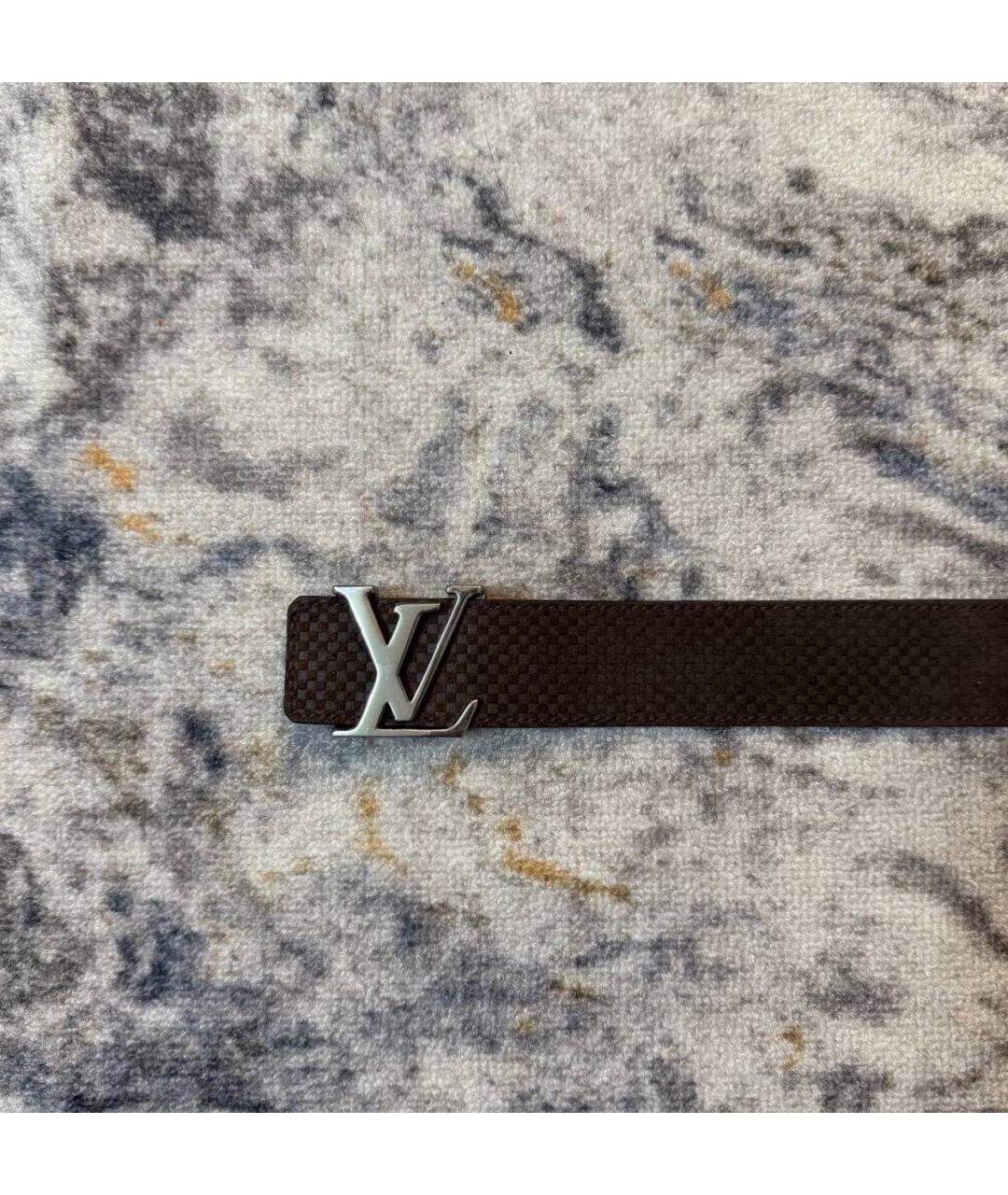 LOUIS VUITTON Коричневый кожаный ремень, фото 3