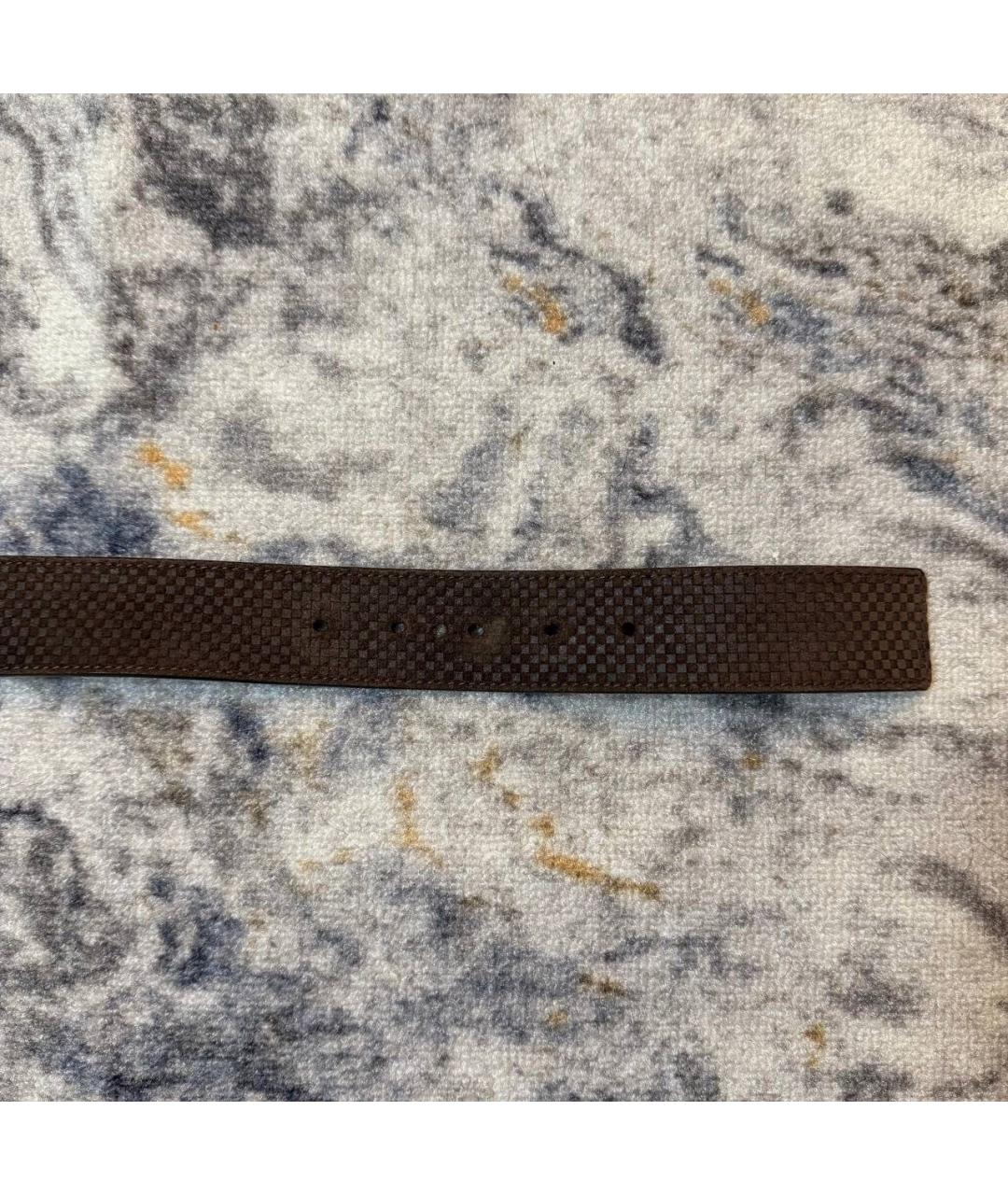 LOUIS VUITTON Коричневый кожаный ремень, фото 5