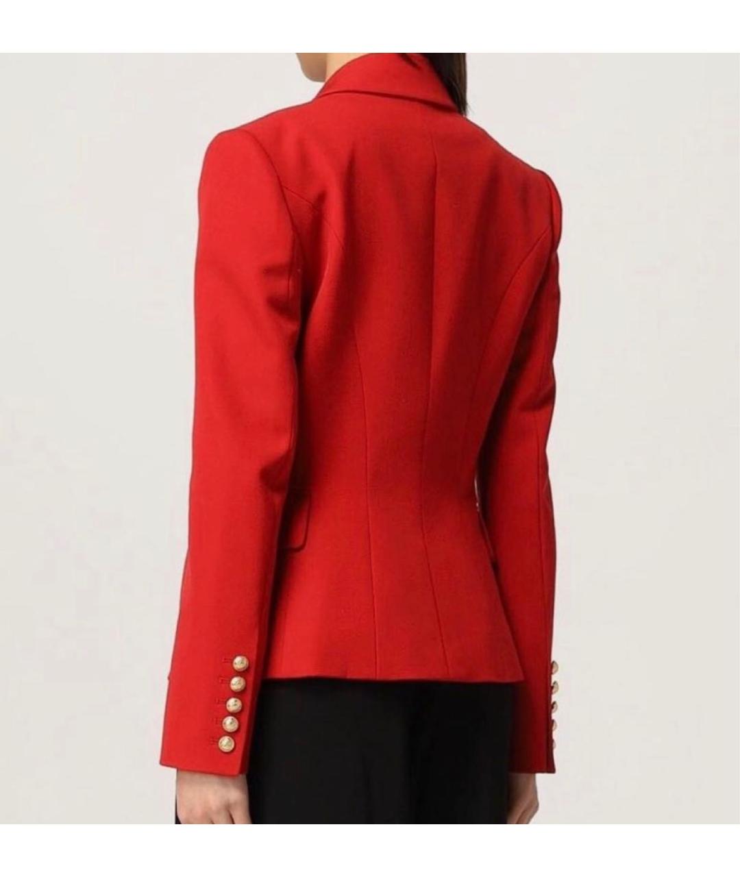 BALMAIN Красный шерстяной жакет/пиджак, фото 2