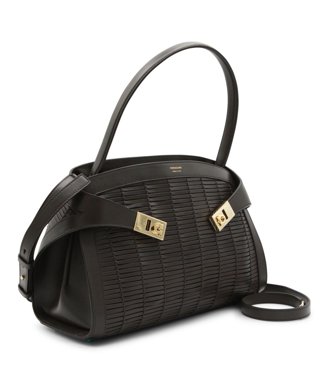 FERRAGAMO Коричневая кожаная сумка тоут, фото 2