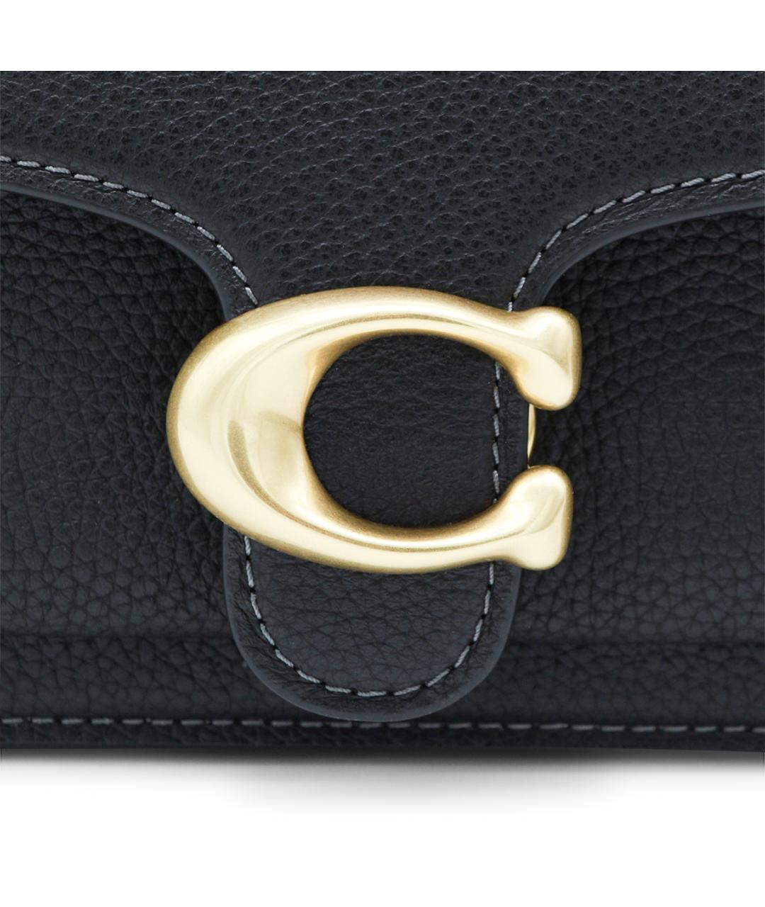 COACH Черная кожаная сумка через плечо, фото 4