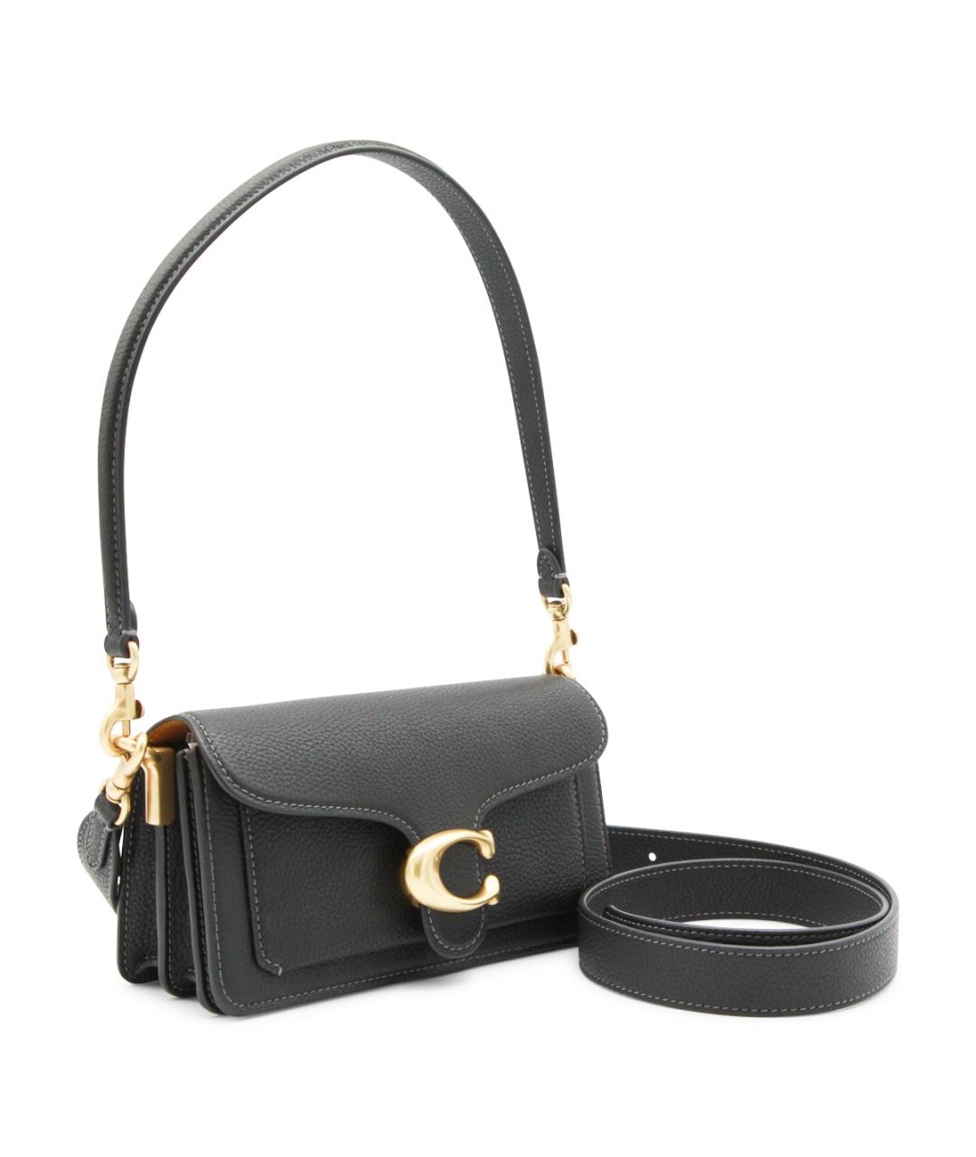 COACH Черная кожаная сумка через плечо, фото 2