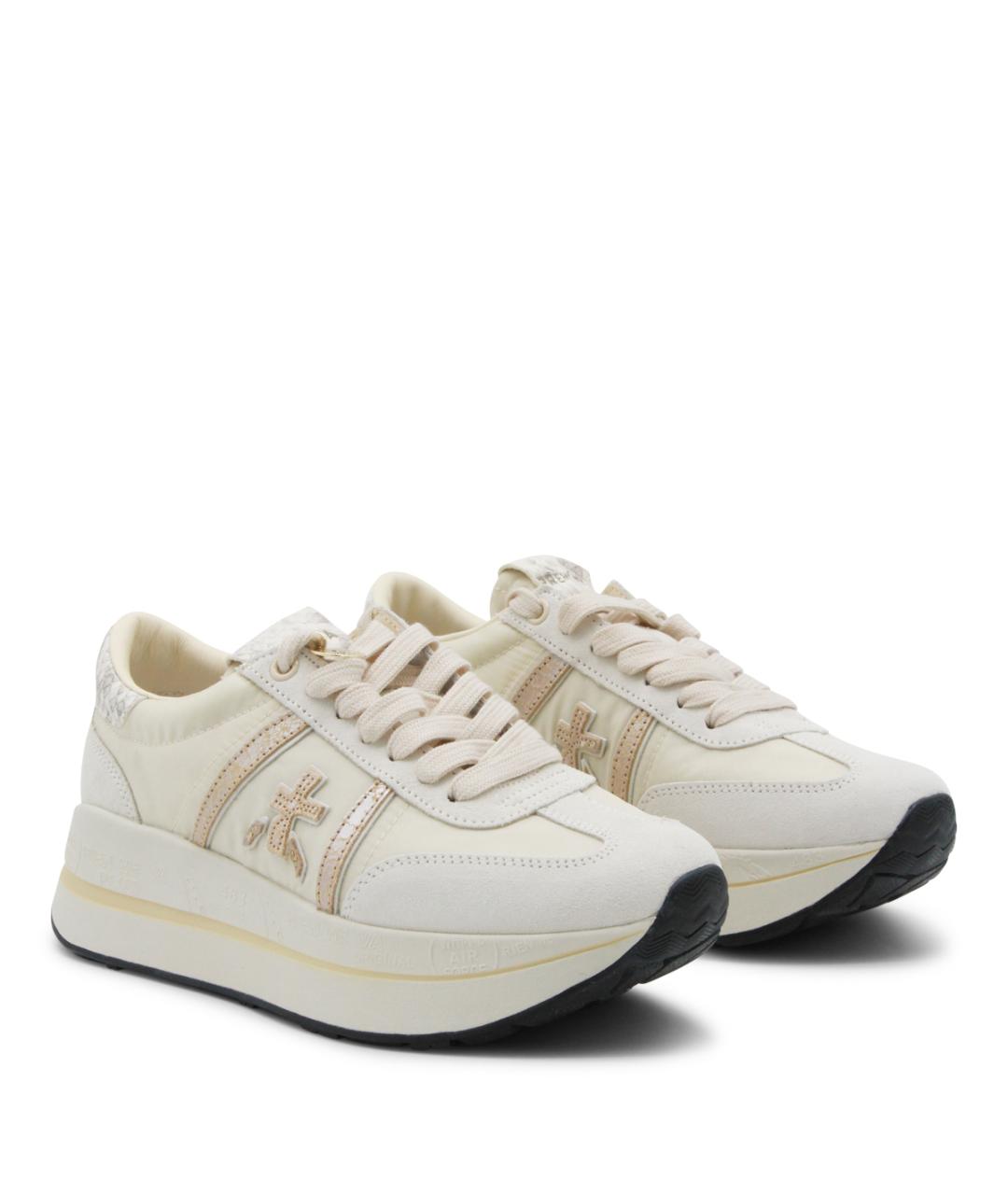 PREMIATA Бежевые замшевые кроссовки, фото 2