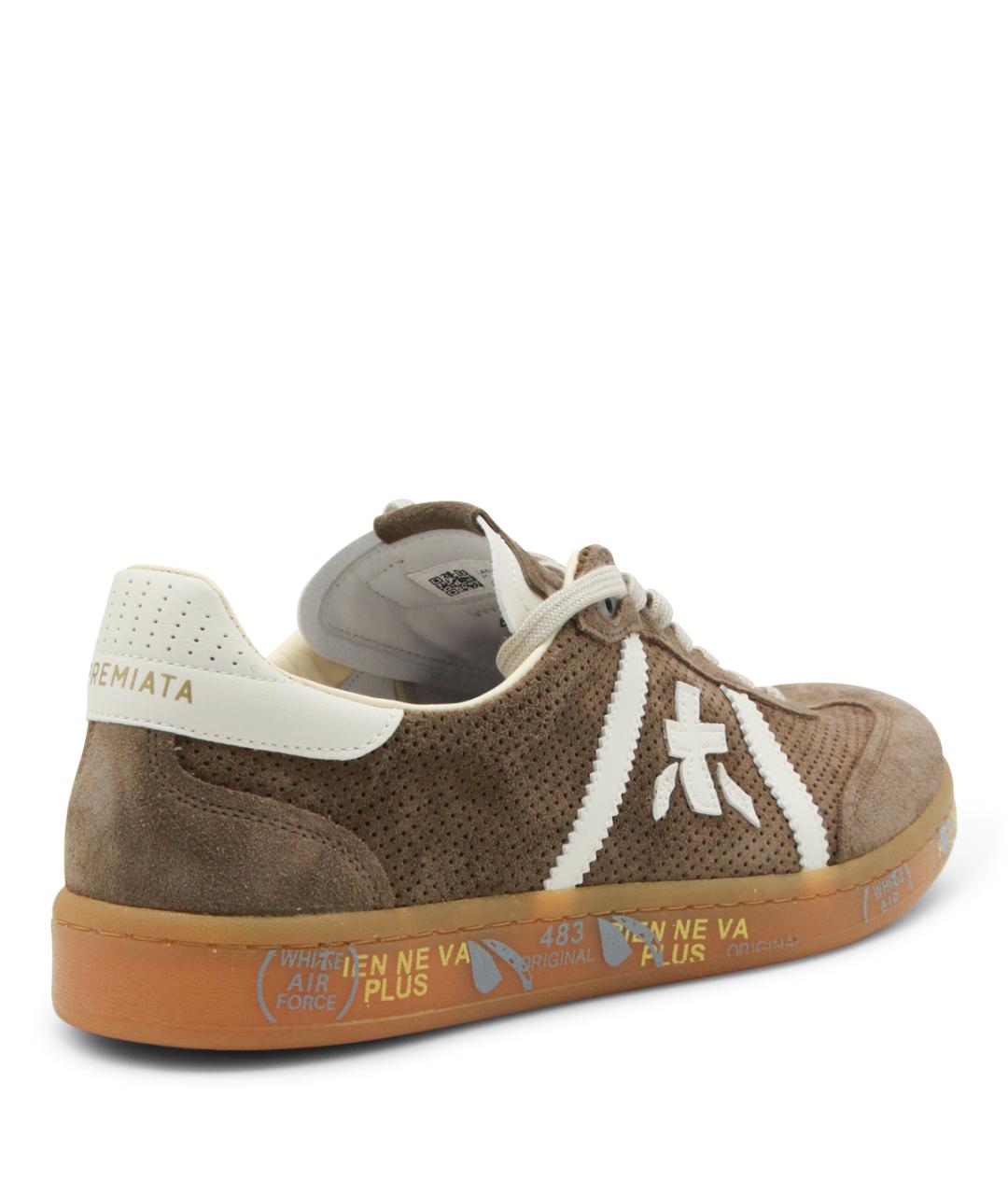 PREMIATA Коричневые замшевые низкие кроссовки / кеды, фото 3