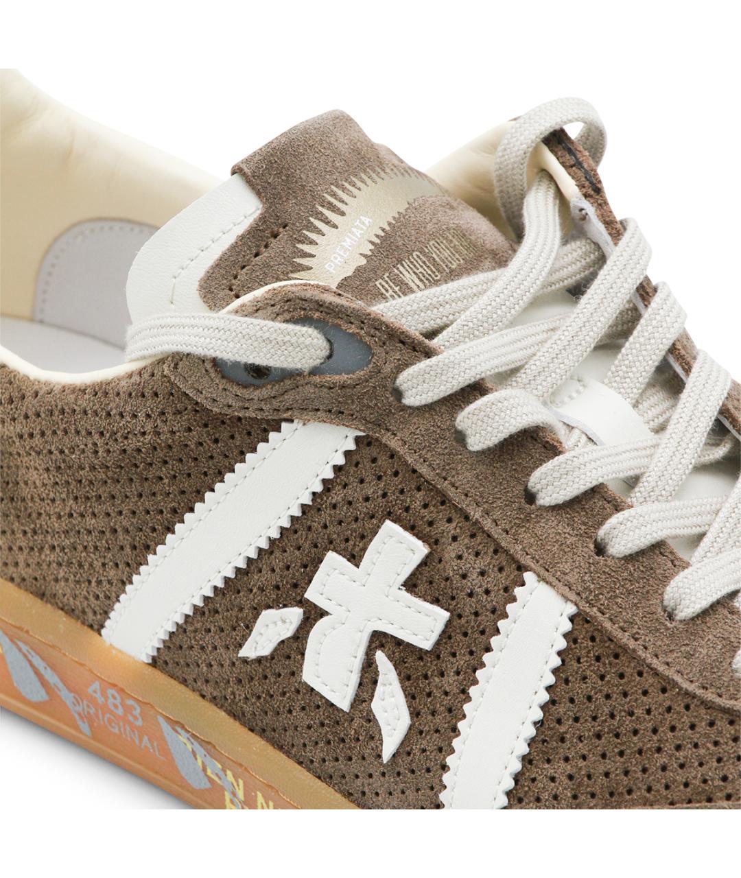 PREMIATA Коричневые замшевые низкие кроссовки / кеды, фото 4