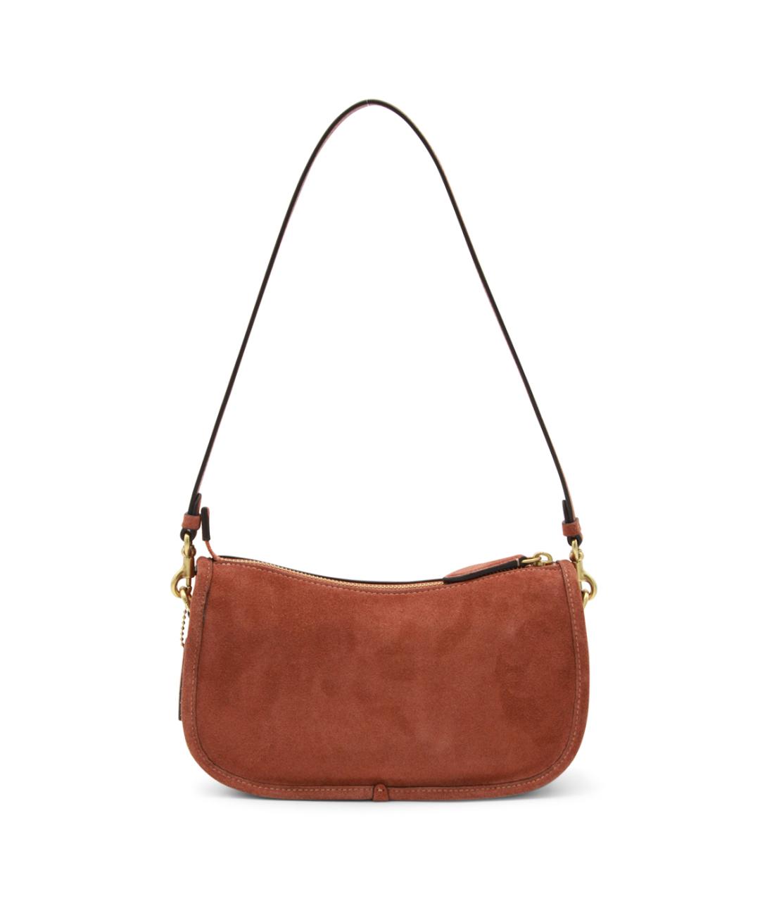 COACH Коричневая замшевая сумка через плечо, фото 3