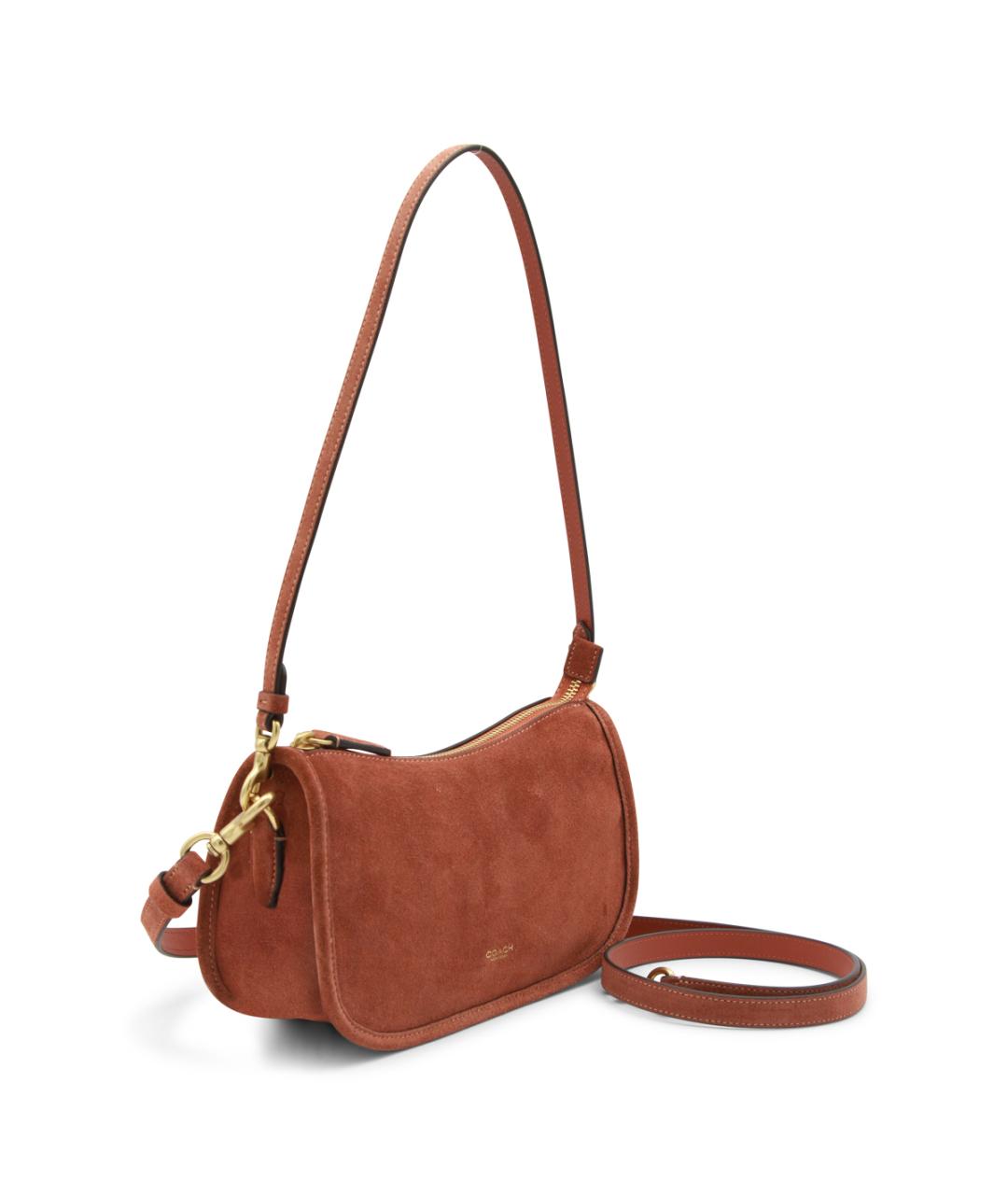 COACH Коричневая замшевая сумка через плечо, фото 2