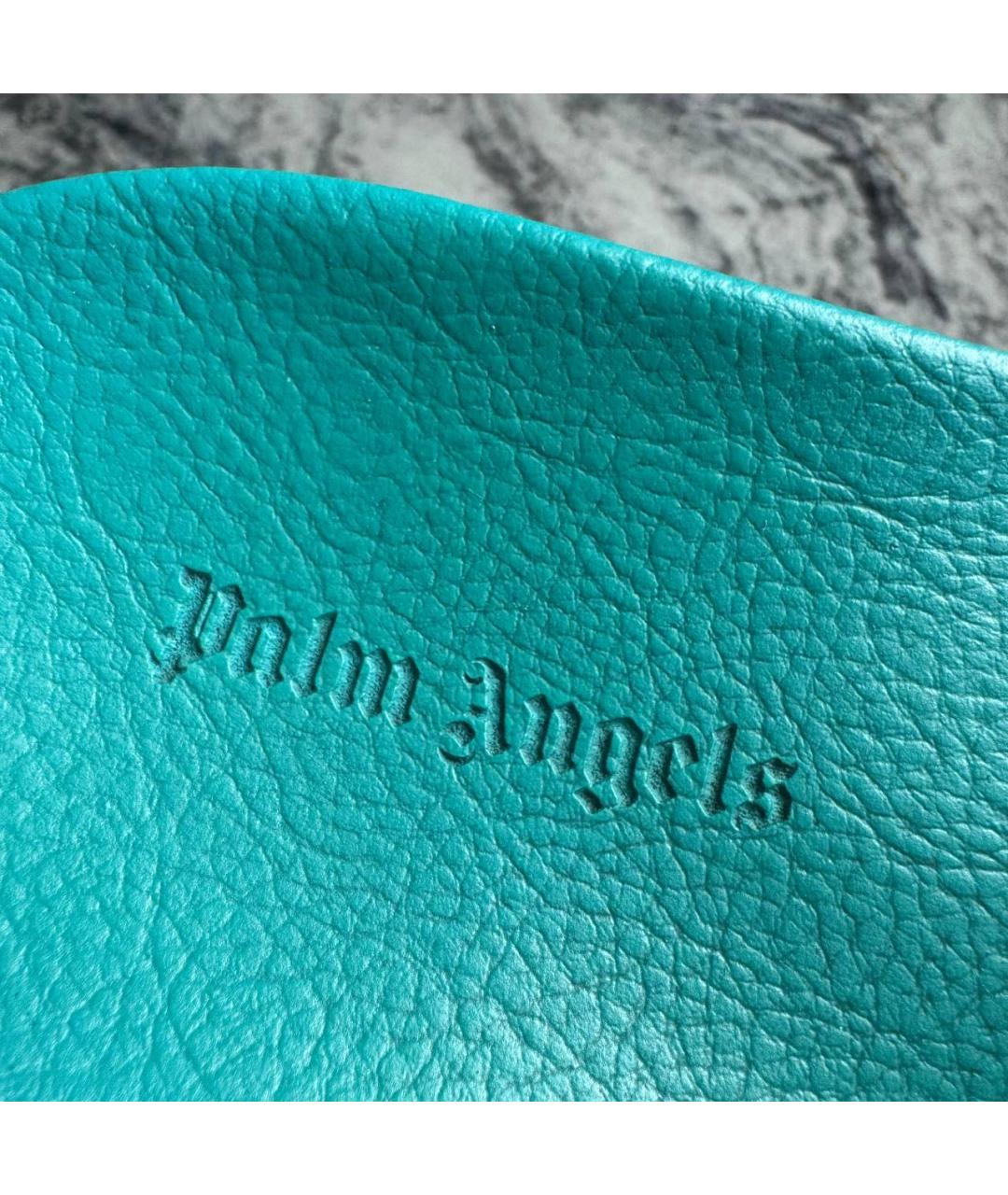 PALM ANGELS Бирюзовые резиновые шлепанцы, фото 5